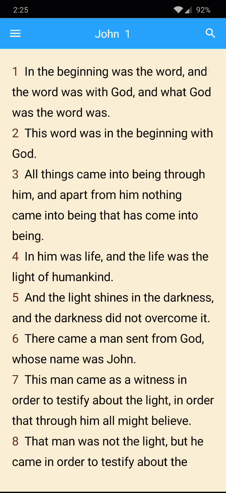 Android Bible app with Interlinear keyed to Strongs Concordance